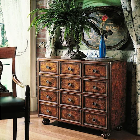 6 Drawer Chest with Decorative Brass Corners